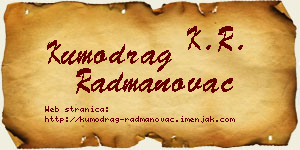 Kumodrag Radmanovac vizit kartica